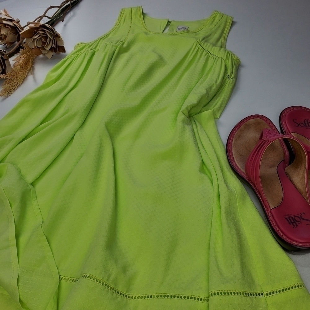 NEW Karl Marc John Lime Honeycomb Lined Dress S - Picture 7 of 10